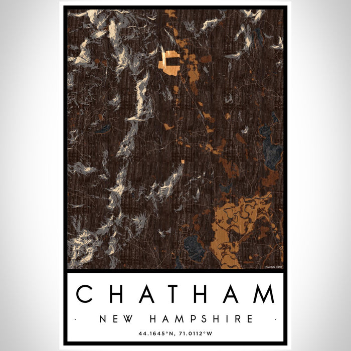 Chatham New Hampshire Map Print Portrait Orientation in Ember Style With Shaded Background