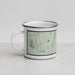 Left View Custom Chatham New Hampshire Map Enamel Mug in Woodblock