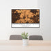 24x36 Chattahoochee Hills Georgia Map Print Lanscape Orientation in Ember Style Behind 2 Chairs Table and Potted Plant