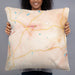 Person holding 22x22 Custom Chattahoochee Hills Georgia Map Throw Pillow in Watercolor