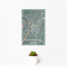 12x18 Chattanooga Tennessee Map Print Portrait Orientation in Afternoon Style With Small Cactus Plant in White Planter