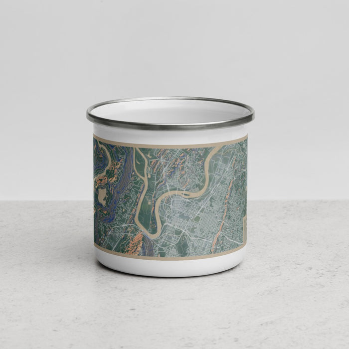 Front View Custom Chattanooga Tennessee Map Enamel Mug in Afternoon