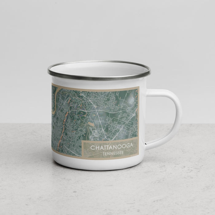 Right View Custom Chattanooga Tennessee Map Enamel Mug in Afternoon