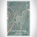 Chattanooga Tennessee Map Print Portrait Orientation in Afternoon Style With Shaded Background