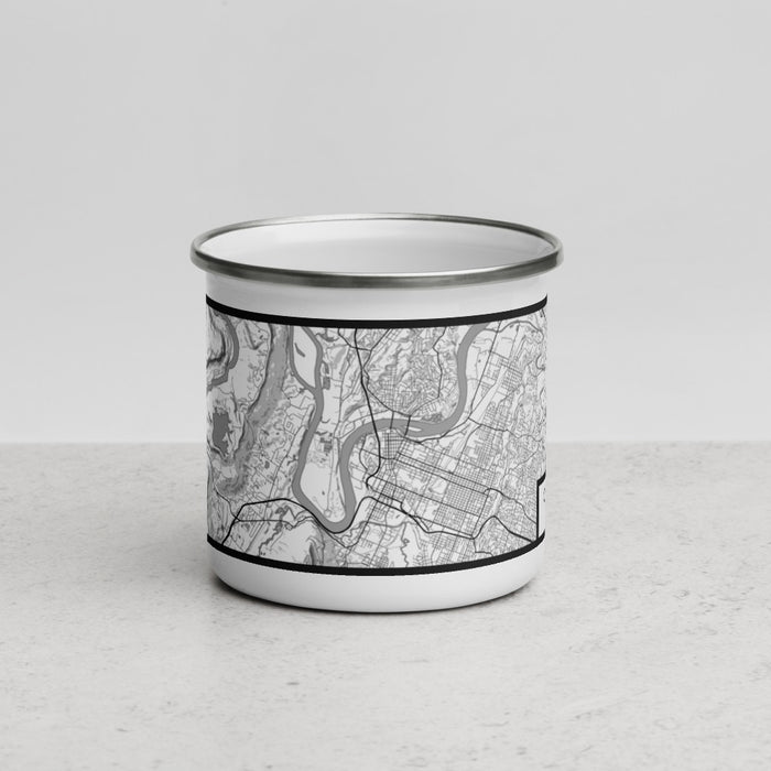 Front View Custom Chattanooga Tennessee Map Enamel Mug in Classic