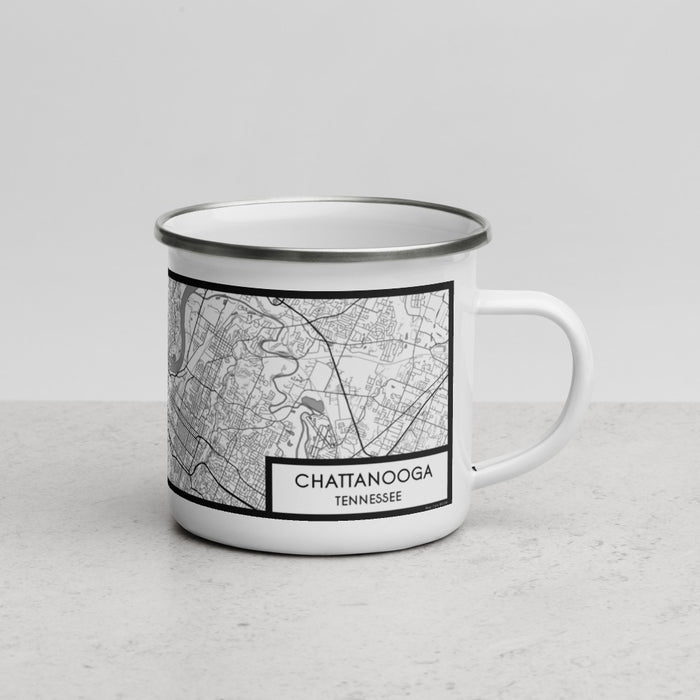 Right View Custom Chattanooga Tennessee Map Enamel Mug in Classic