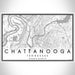 Chattanooga Tennessee Map Print Landscape Orientation in Classic Style With Shaded Background