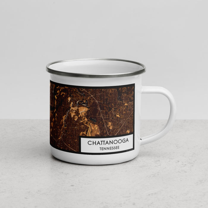 Right View Custom Chattanooga Tennessee Map Enamel Mug in Ember