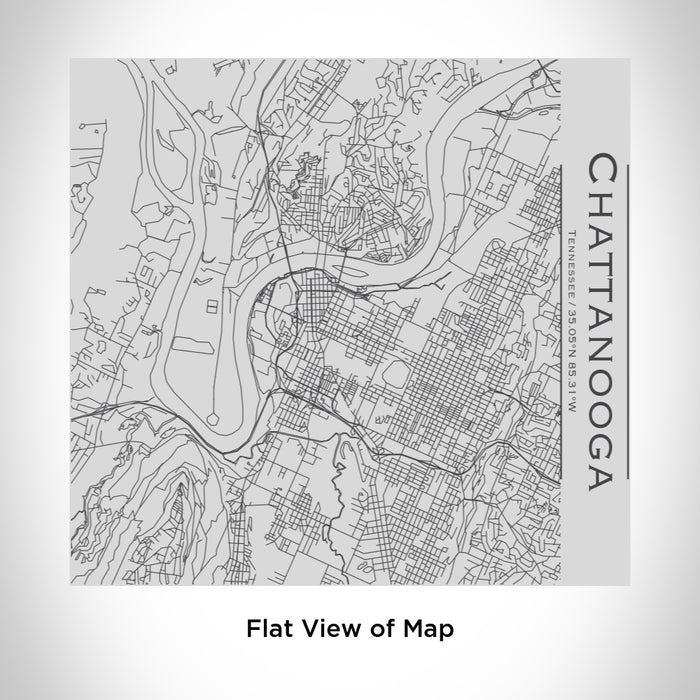 Rendered View of Chattanooga Tennessee Map Engraving on 17oz Stainless Steel Insulated Tumbler