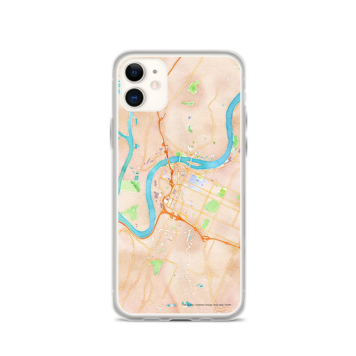 Custom Chattanooga Tennessee Map Phone Case in Watercolor