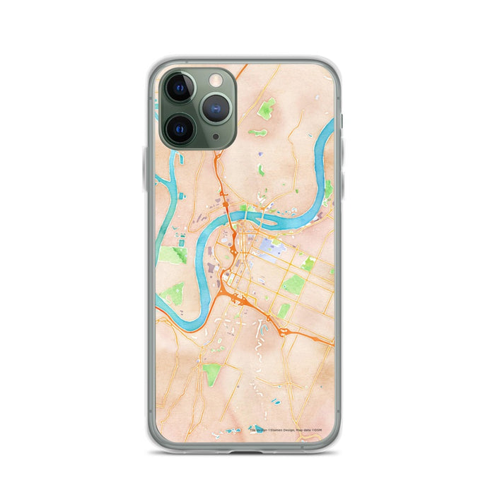 Custom Chattanooga Tennessee Map Phone Case in Watercolor