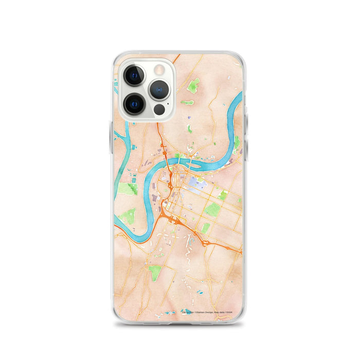 Custom Chattanooga Tennessee Map iPhone 12 Pro Phone Case in Watercolor