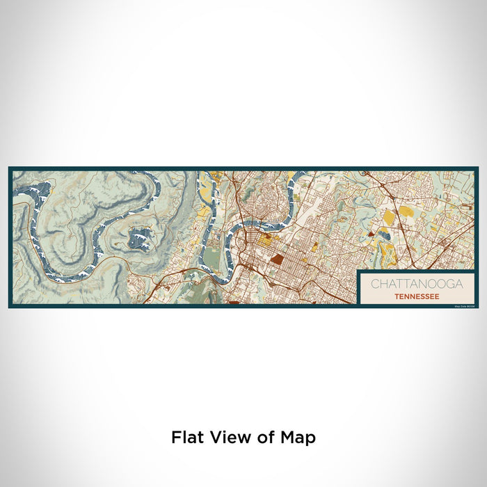 Flat View of Map Custom Chattanooga Tennessee Map Enamel Mug in Woodblock