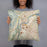 Person holding 18x18 Custom Chattanooga Tennessee Map Throw Pillow in Woodblock