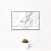 12x18 Cheaha Mountain Alabama Map Print Landscape Orientation in Classic Style With Small Cactus Plant in White Planter