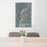 24x36 Cheaha Mountain Alabama Map Print Portrait Orientation in Afternoon Style Behind 2 Chairs Table and Potted Plant