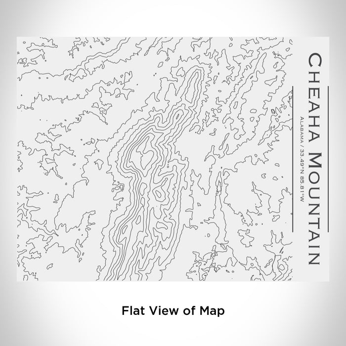 Rendered View of Cheaha Mountain Alabama Map Engraving on 20oz Stainless Steel Insulated Bottle with Bamboo Top in White