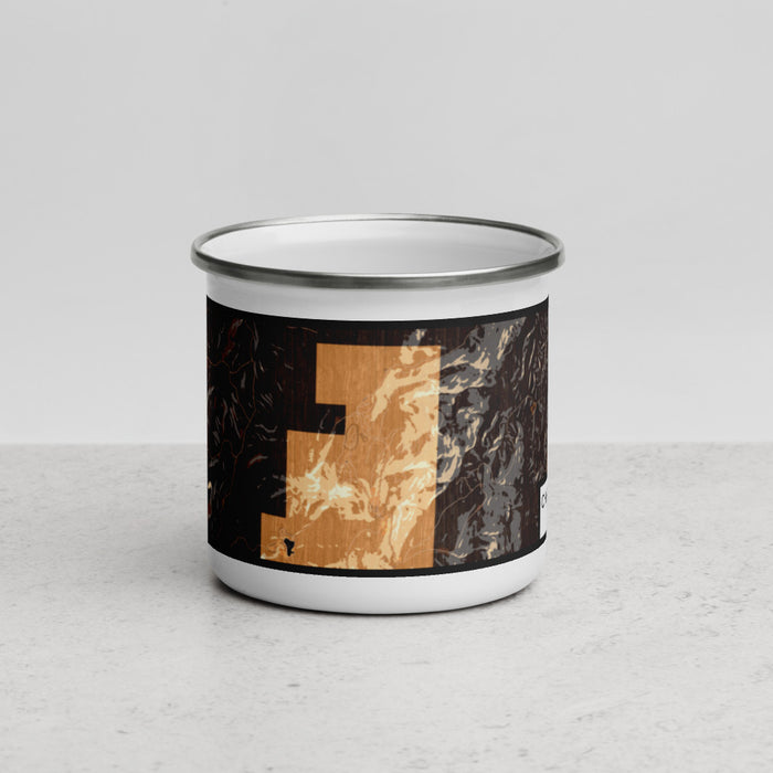 Front View Custom Cheaha Mountain Alabama Map Enamel Mug in Ember