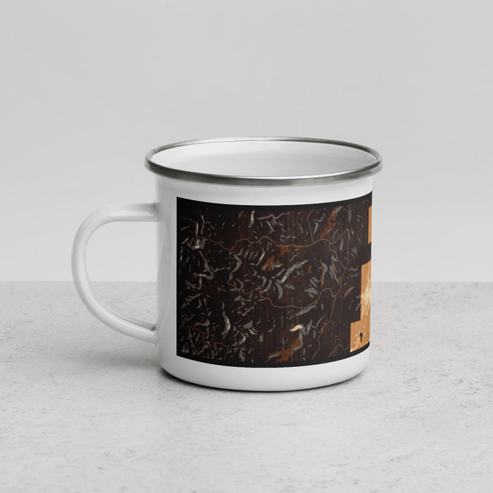 Left View Custom Cheaha Mountain Alabama Map Enamel Mug in Ember