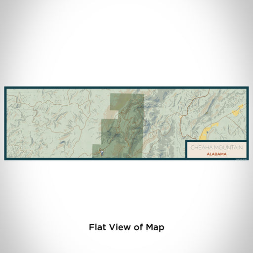 Flat View of Map Custom Cheaha Mountain Alabama Map Enamel Mug in Woodblock