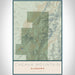 Cheaha Mountain Alabama Map Print Portrait Orientation in Woodblock Style With Shaded Background