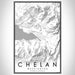 Chelan Washington Map Print Portrait Orientation in Classic Style With Shaded Background