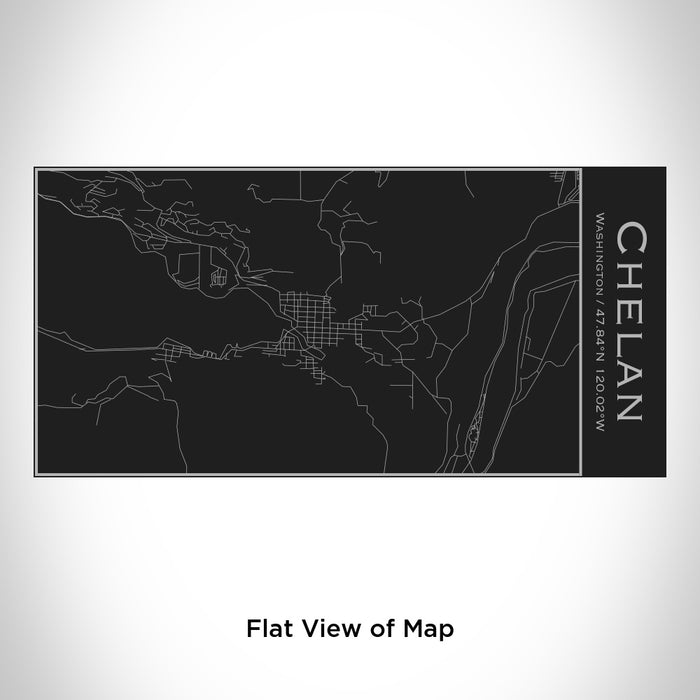 Rendered View of Chelan Washington Map Engraving on 17oz Stainless Steel Insulated Cola Bottle in Black