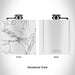Rendered View of Chelan Washington Map Engraving on 6oz Stainless Steel Flask in White