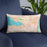 Custom Chelan Washington Map Throw Pillow in Watercolor on Blue Colored Chair