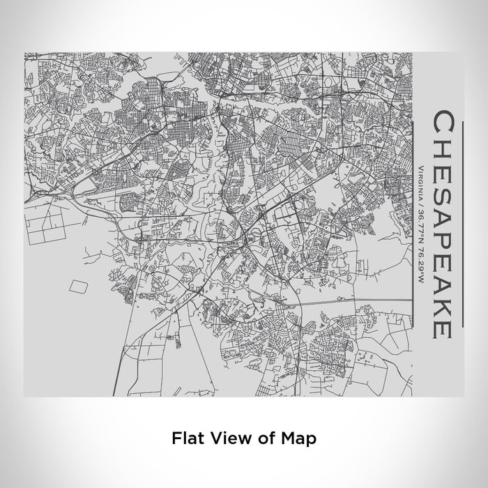 Rendered View of Chesapeake Virginia Map Engraving on 20oz Stainless Steel Insulated Bottle with Bamboo Top