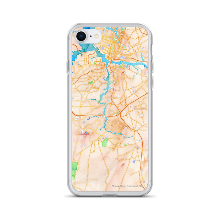 Custom Chesapeake Virginia Map iPhone SE Phone Case in Watercolor