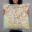Person holding 22x22 Custom Chesapeake Virginia Map Throw Pillow in Woodblock