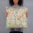 Person holding 18x18 Custom Chesapeake Virginia Map Throw Pillow in Woodblock