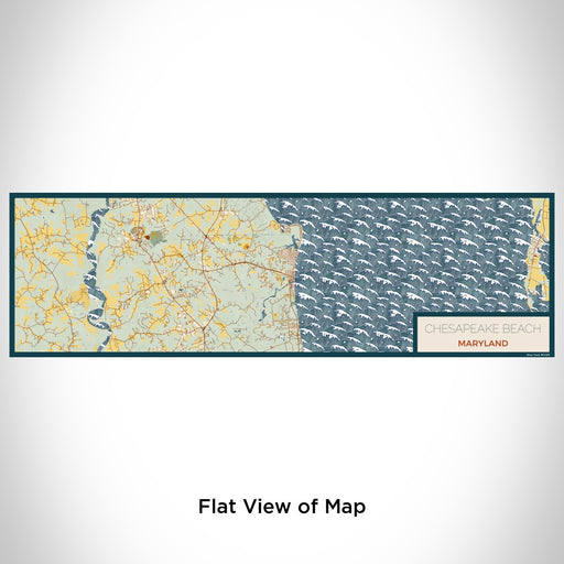Flat View of Map Custom Chesapeake Beach Maryland Map Enamel Mug in Woodblock