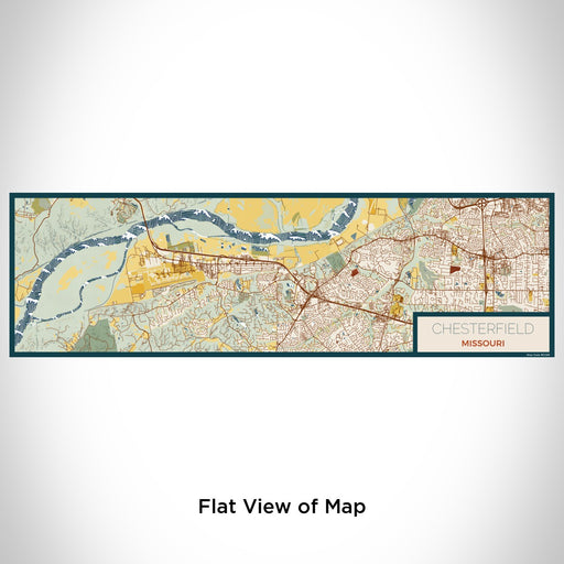 Flat View of Map Custom Chesterfield Missouri Map Enamel Mug in Woodblock