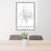 24x36 Cheyenne Wyoming Map Print Portrait Orientation in Classic Style Behind 2 Chairs Table and Potted Plant