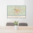 24x36 Cheyenne Wyoming Map Print Lanscape Orientation in Woodblock Style Behind 2 Chairs Table and Potted Plant