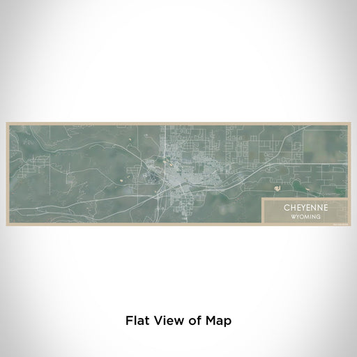 Flat View of Map Custom Cheyenne Wyoming Map Enamel Mug in Afternoon