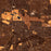 Cheyenne Wyoming Map Print in Ember Style Zoomed In Close Up Showing Details