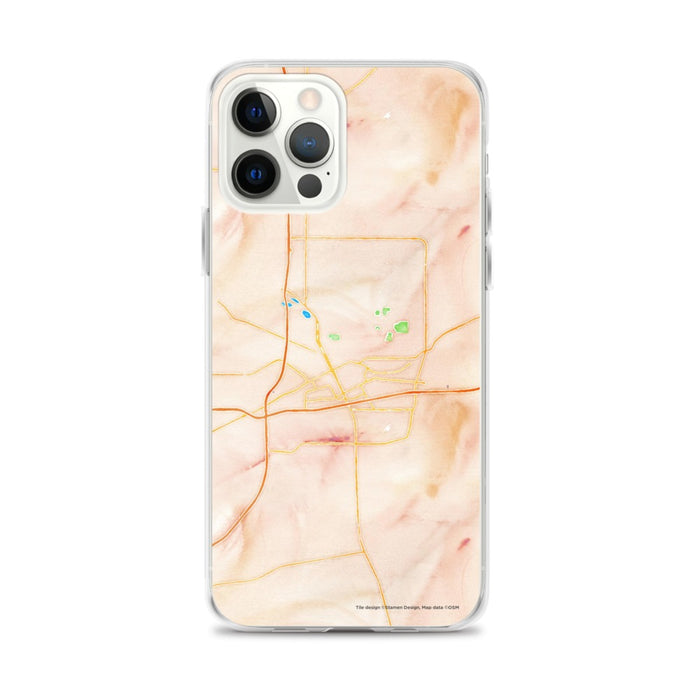 Custom Cheyenne Wyoming Map iPhone 12 Pro Max Phone Case in Watercolor