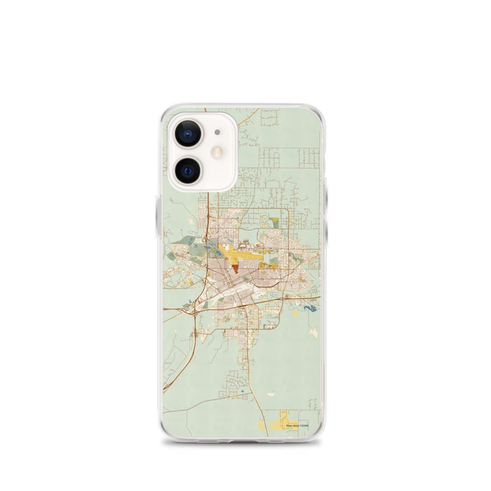 Custom Cheyenne Wyoming Map iPhone 12 mini Phone Case in Woodblock