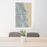 24x36 Chicago Illinois Map Print Portrait Orientation in Afternoon Style Behind 2 Chairs Table and Potted Plant