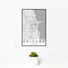 12x18 Chicago Illinois Map Print Portrait Orientation in Classic Style With Small Cactus Plant in White Planter