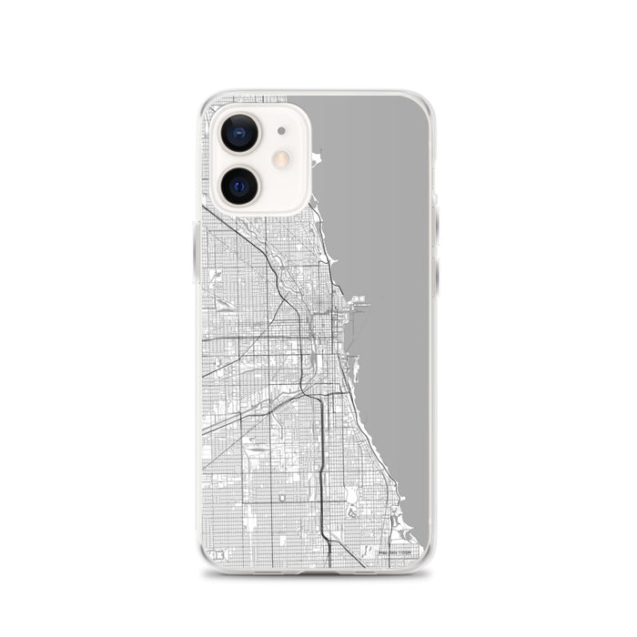 Custom Chicago Illinois Map iPhone 12 Phone Case in Classic