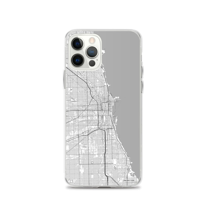 Custom Chicago Illinois Map iPhone 12 Pro Phone Case in Classic