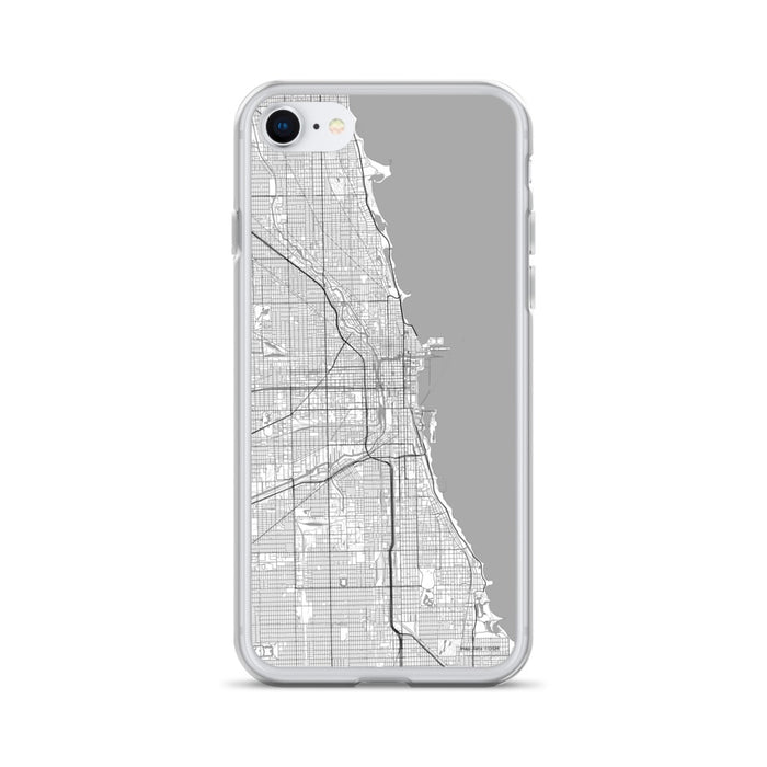 Custom Chicago Illinois Map iPhone SE Phone Case in Classic