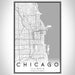 Chicago Illinois Map Print Portrait Orientation in Classic Style With Shaded Background