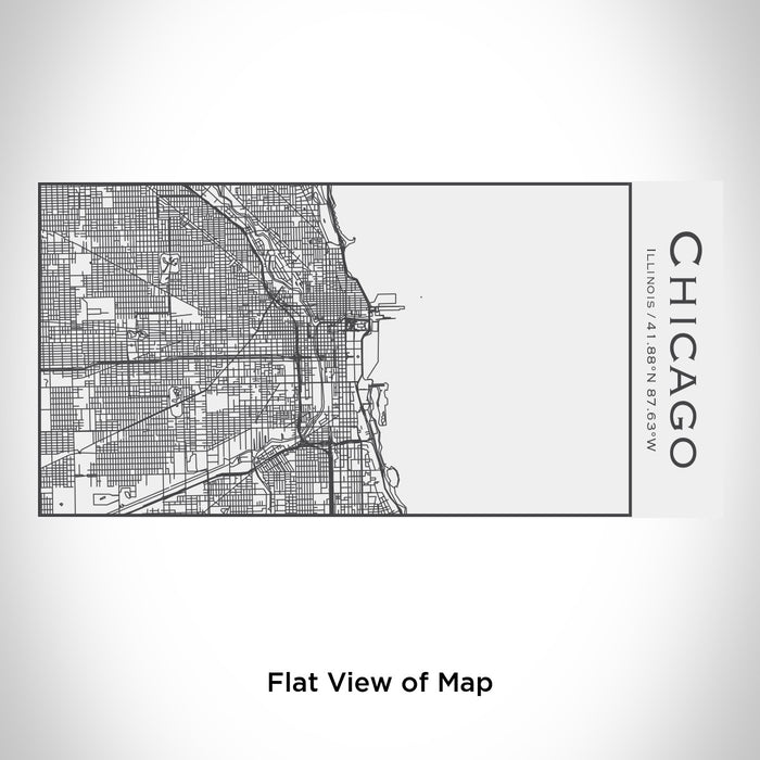 Rendered View of Chicago Illinois Map Engraving on 17oz Stainless Steel Insulated Cola Bottle in White