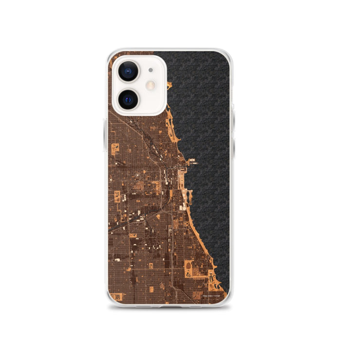 Custom Chicago Illinois Map iPhone 12 Phone Case in Ember