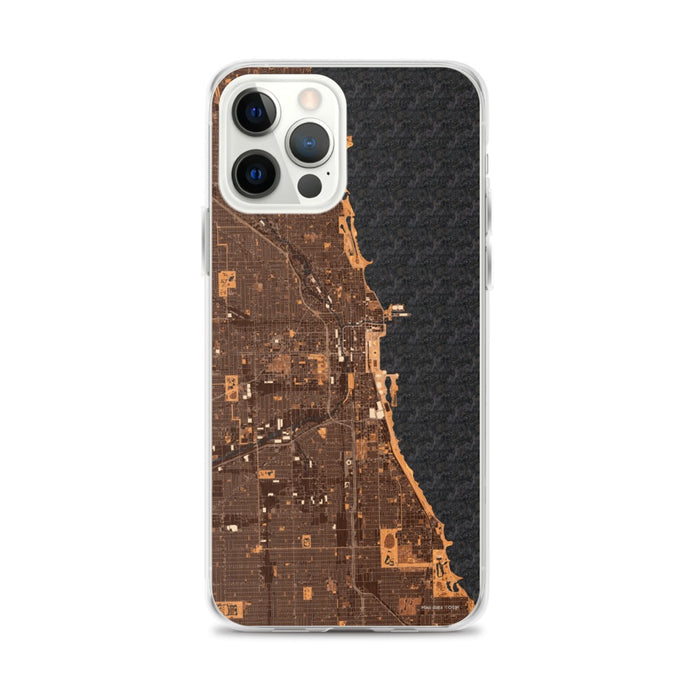 Custom Chicago Illinois Map iPhone 12 Pro Max Phone Case in Ember
